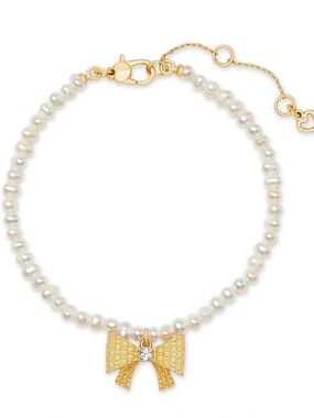 Kate Spade Wrapped In A Bow & Cultured Freshwater Pearl Charm Bracelet